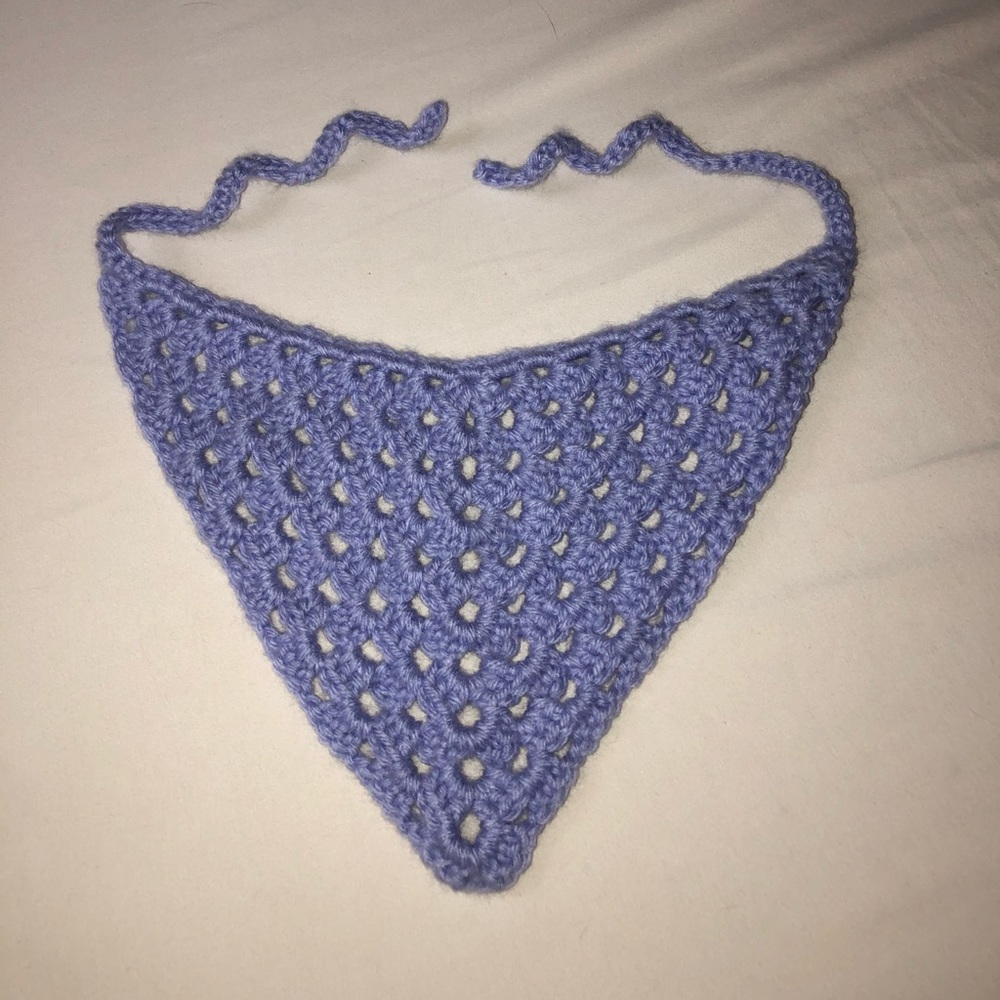 Handmade lavender large dog Crochet Bandanna